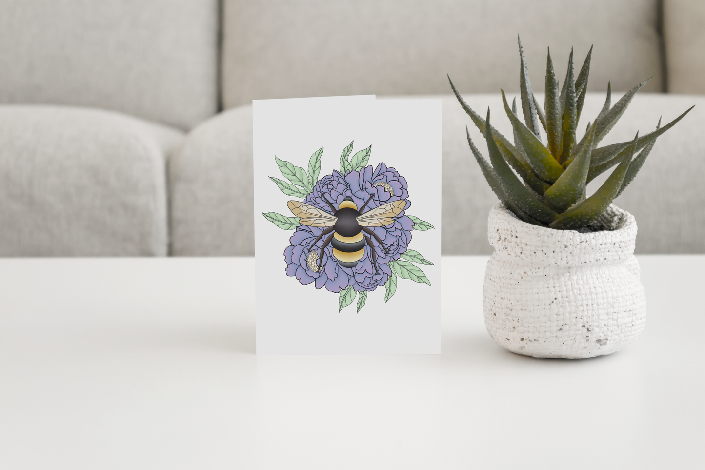 Bee-ing Blue Greeting Card